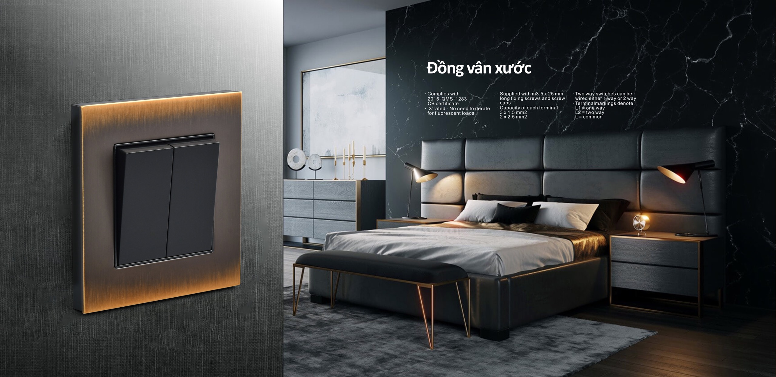 Bộ công tắc đơn đảo chiều 16A - S80-88002
