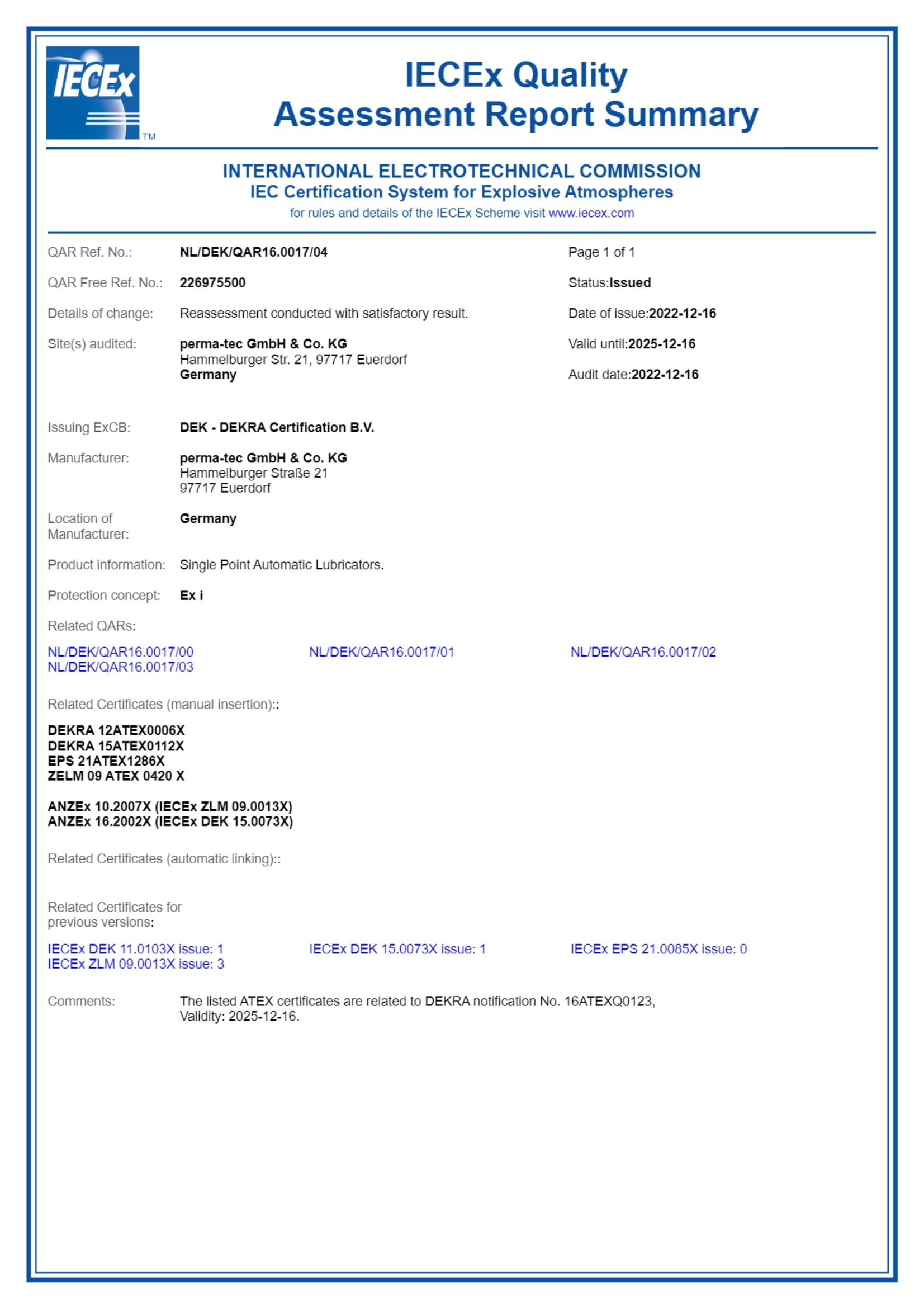IECEx Certificate – Chứng chỉ cho môi trường dễ cháy nổ