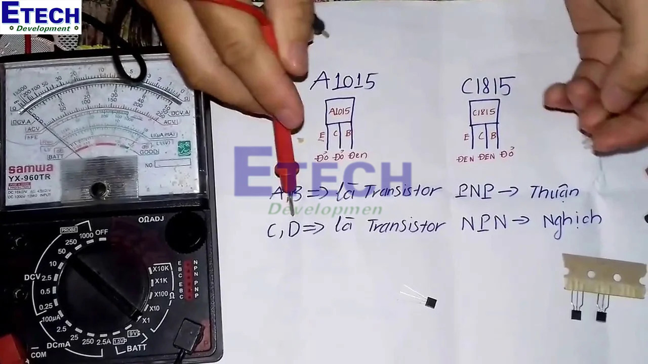 Cách xác định chân và kiểm tra transistor bằng đồng hồ vạn năng