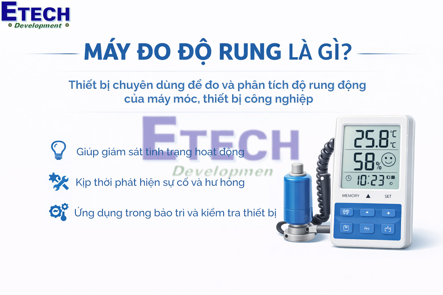 Máy đo độ rung là gì? Cấu tạo, nguyên lý hoạt động và ứng dụng thực tế