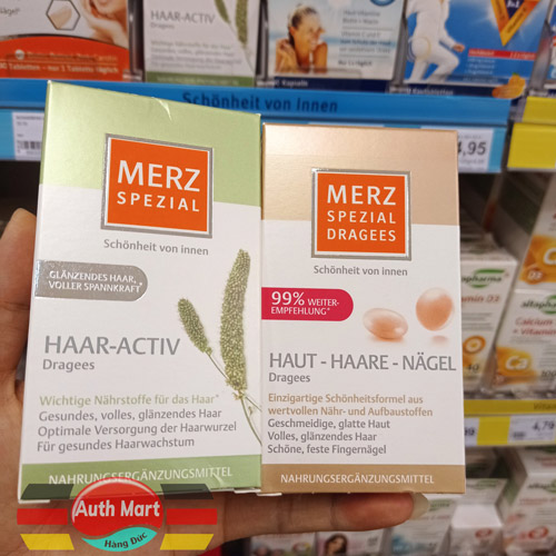 thuốc mọc toc merz spezial haar activ dragees của đức merz xanh 120 vien