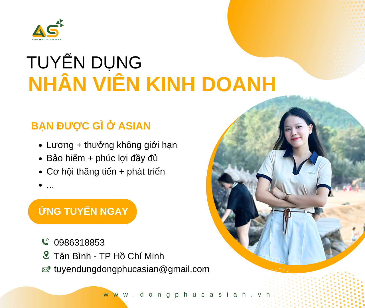 [HỒ CHÍ MINH] ĐỒNG PHỤC ASIAN TUYỂN DỤNG SALES
