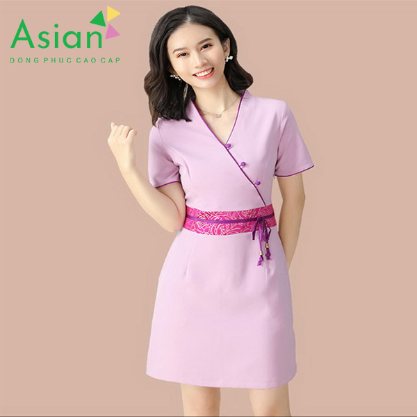 Mẫu Áo Spa Hồng - Bamboo Uniform