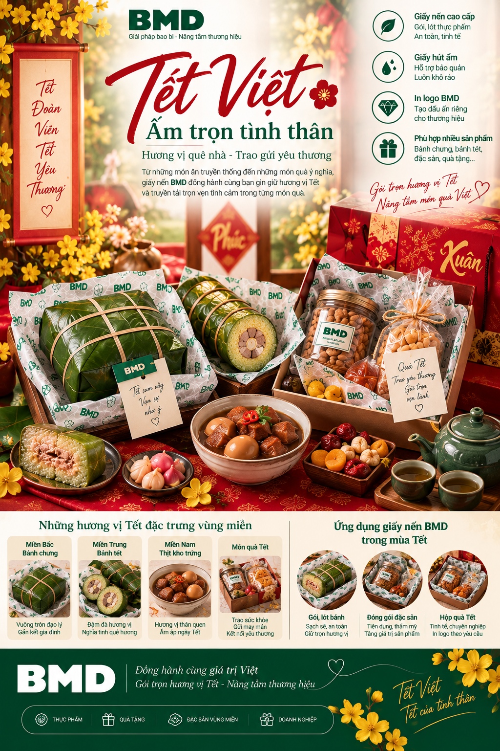 Tết Việt – Ấm trọn tình thân qua bánh chưng, bánh tét, thịt kho và những món quà ý nghĩa