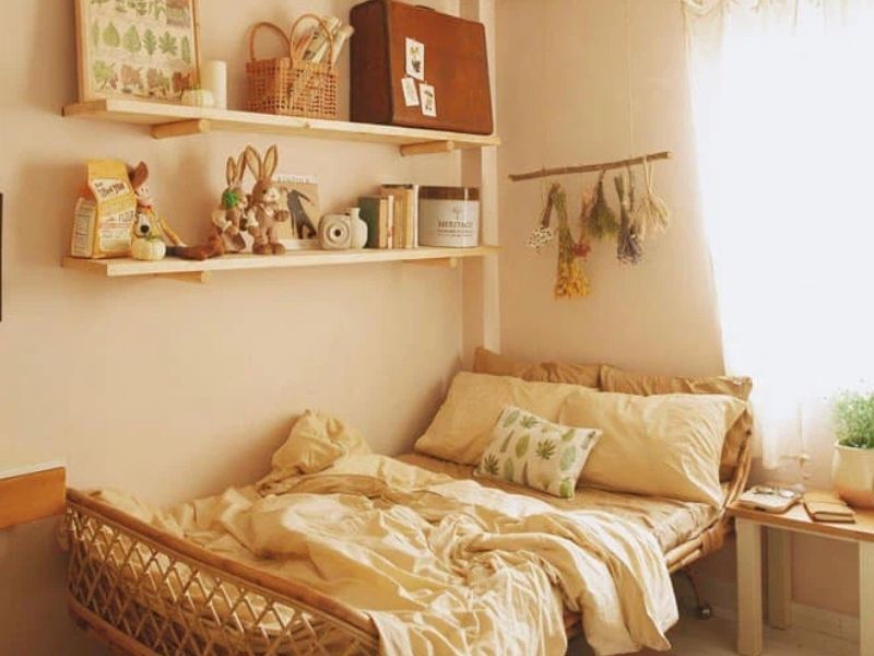 5 ý tưởng decor phòng ngủ phong cách vintage với đồ làm từ cói và lục bình