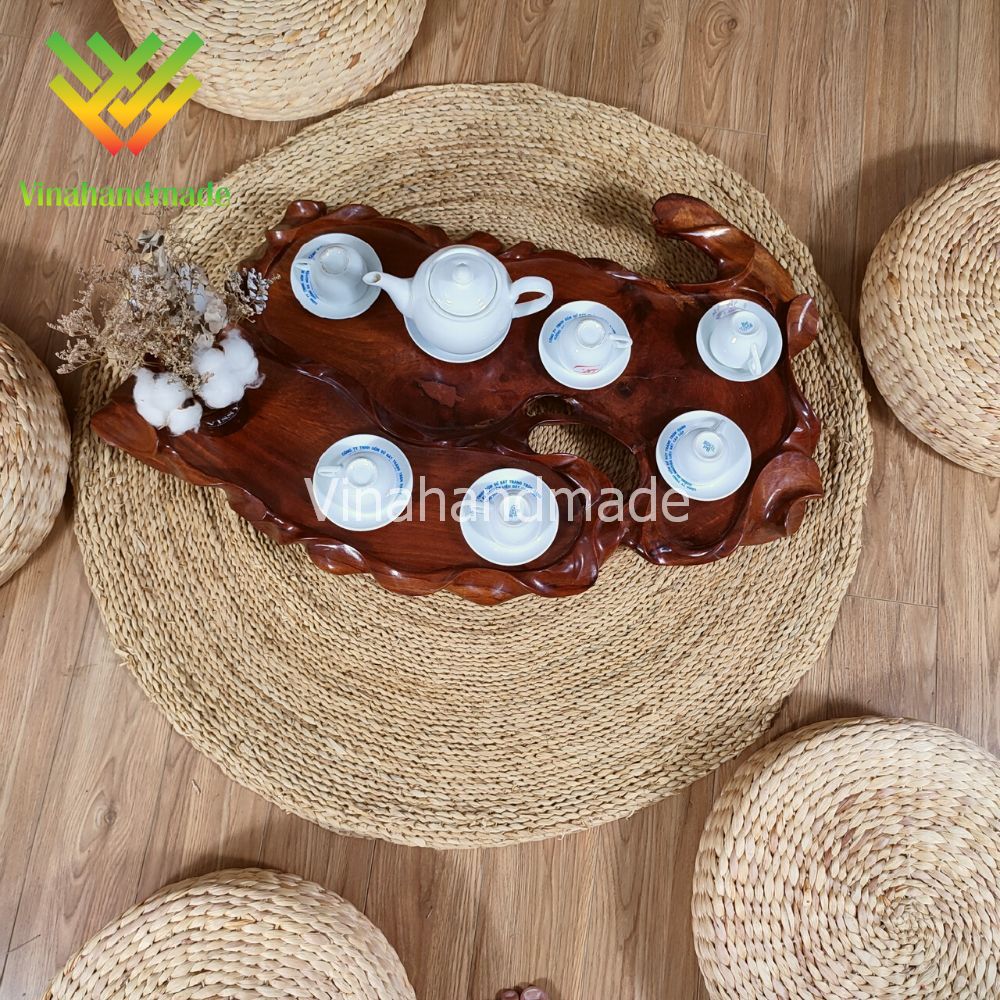 Thảm bẹ ngô đan trơn đường kính 1m5