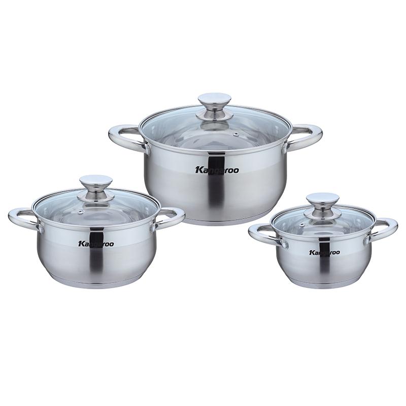 Bộ 3 nồi Inox cao cấp 5 lớp Kangaroo KG869