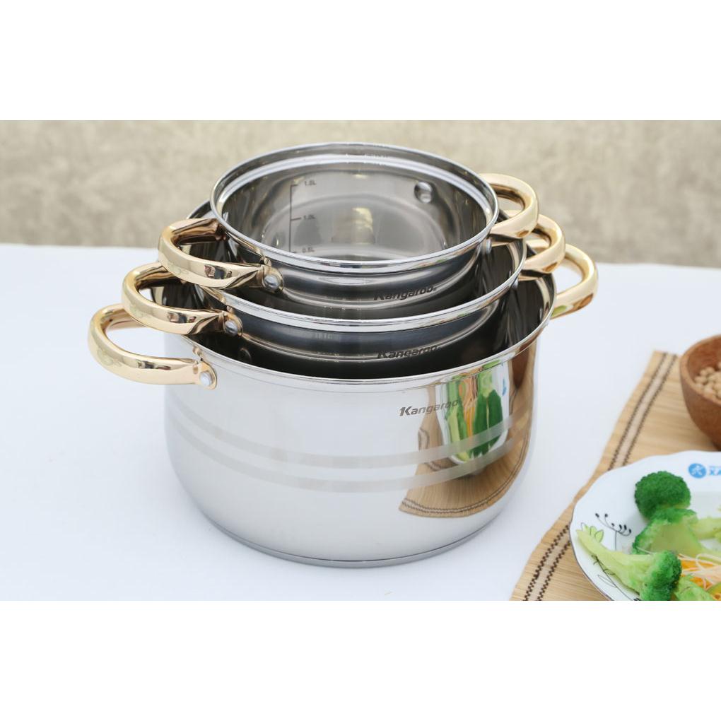 Bộ 3 nồi Inox Kangaroo KG157
