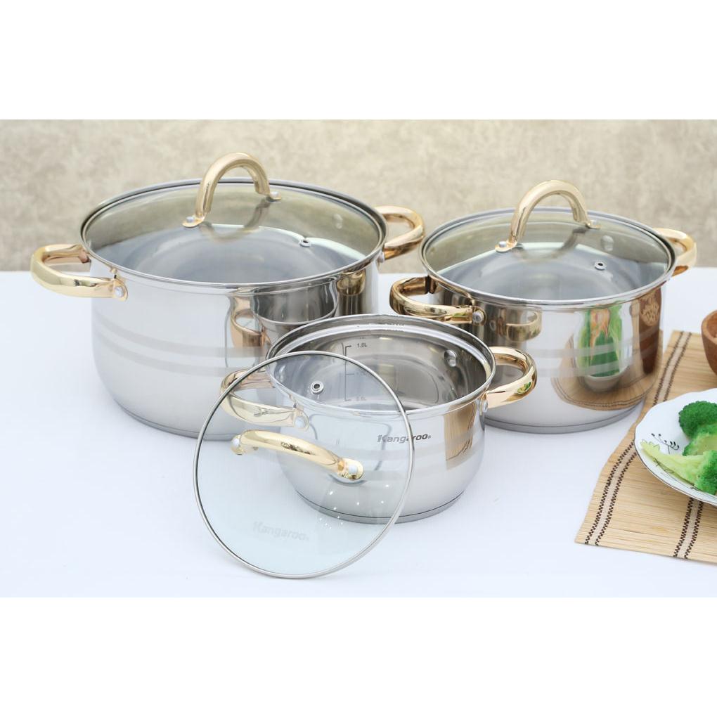 Bộ 3 nồi Inox Kangaroo KG157