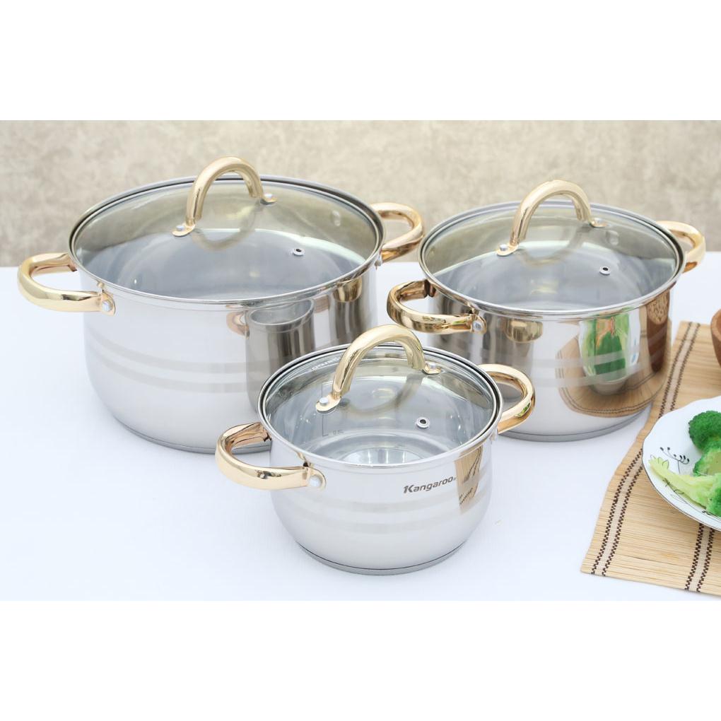 Bộ 3 nồi Inox Kangaroo KG157