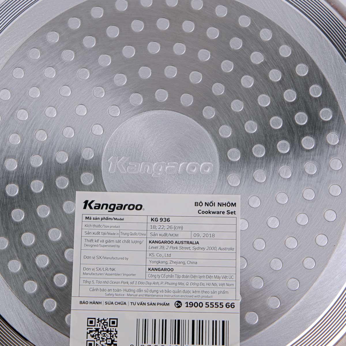 Bộ nồi nhôm đáy từ KG936