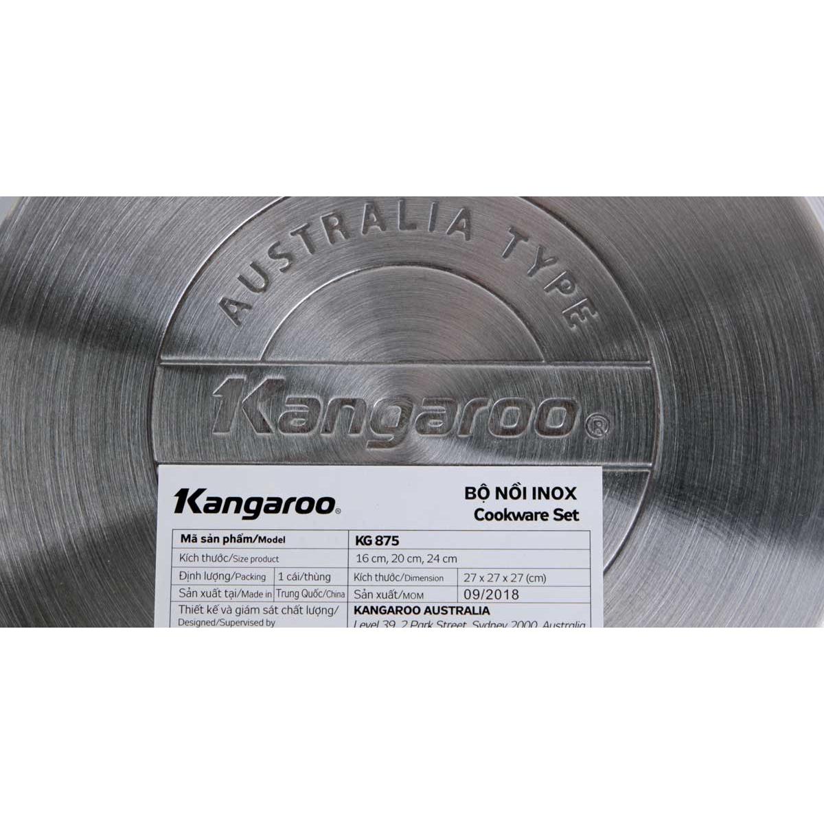 Bộ nồi inox Kangaroo KG875