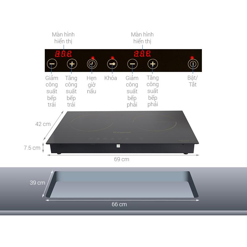 Bếp đôi điện từ hồng ngoại Kangaroo KG499i