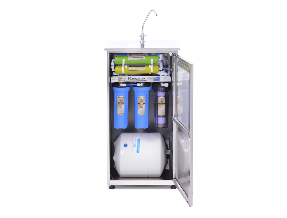 Máy lọc nước Kangaroo 8 lõi vỏ tủ Inox KG108