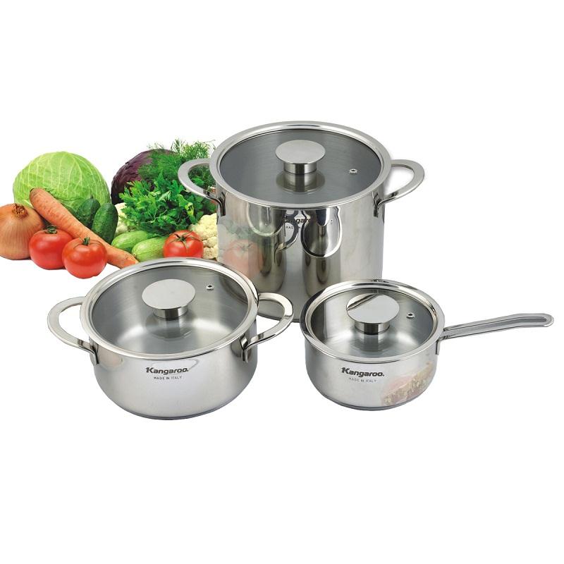 Bộ 3 nồi Inox Kangaroo KG180