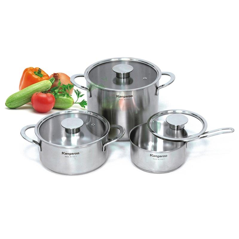 Bộ 3 nồi Inox Kangaroo KG181