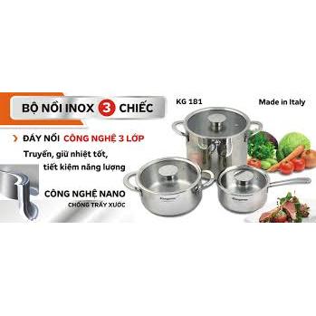 Bộ 3 nồi Inox Kangaroo KG181
