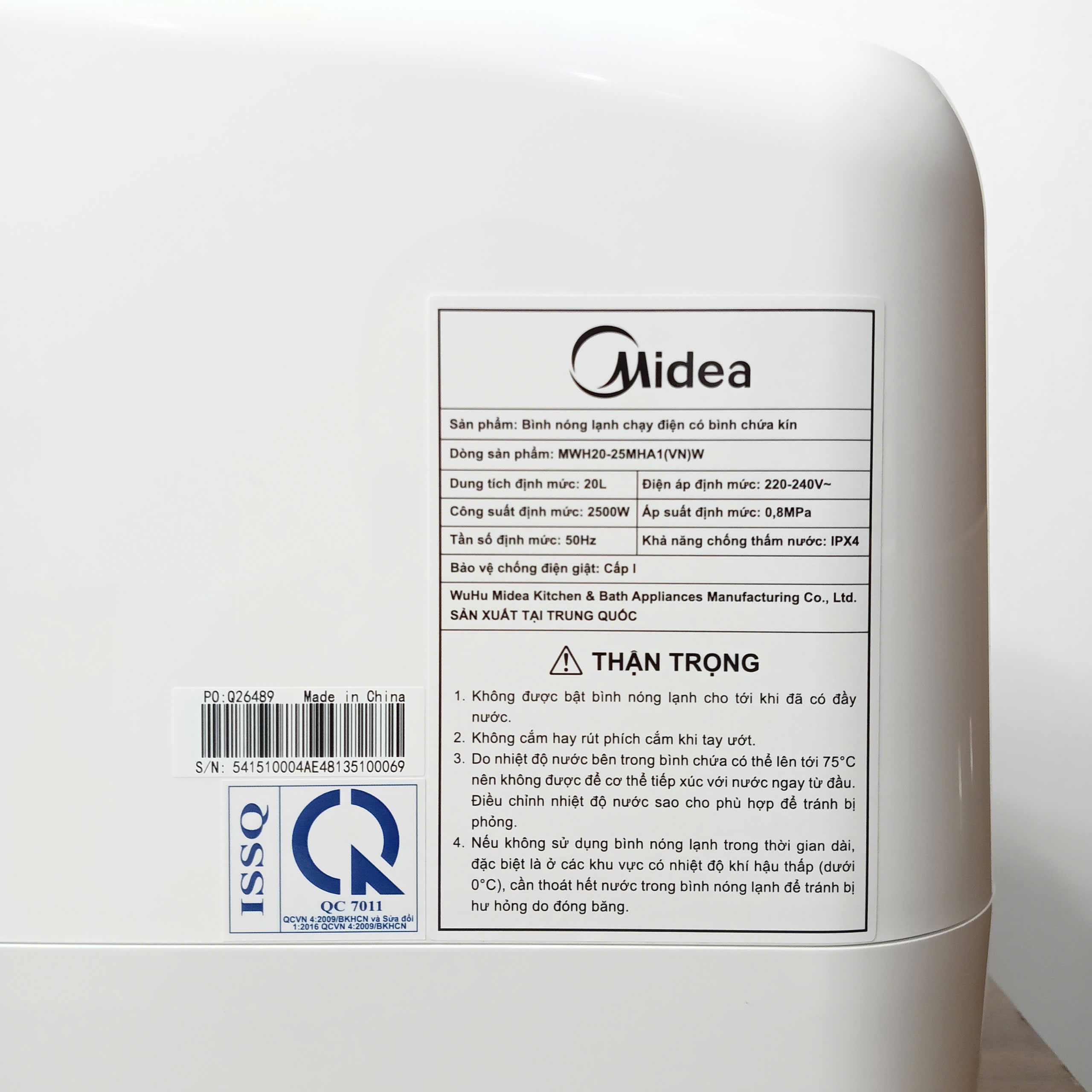 Bình tắm nước nóng gián tiếp Midea MWH20-25MHA1, 20 Lít