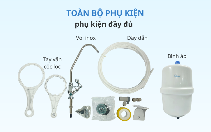 Máy lọc nước Midea MRO-1644-5, 5 lõi, lắp âm