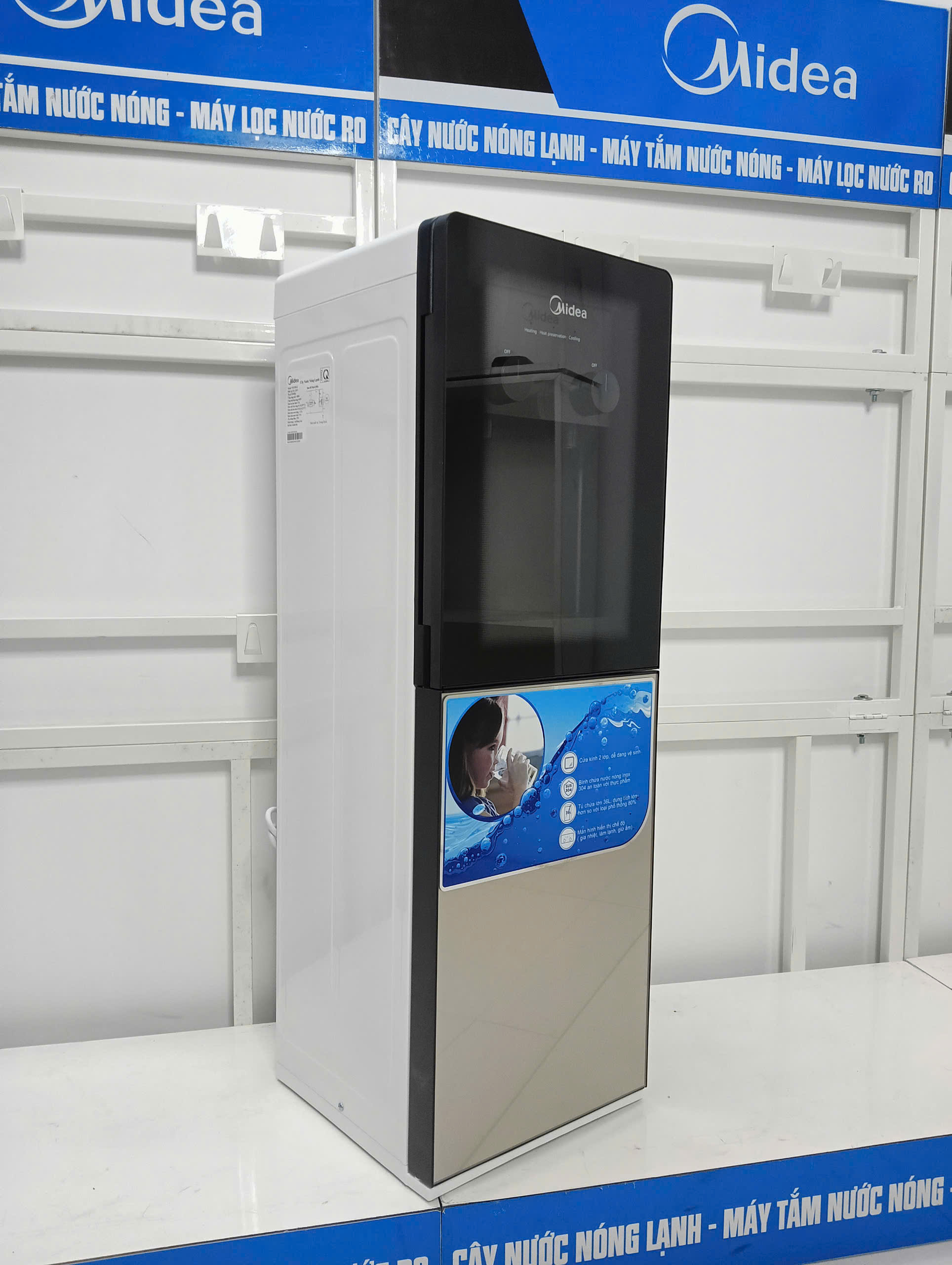 Cây nước nóng lạnh Midea YD1518S-X 498W, 2 vòi