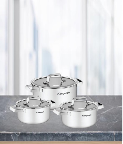 Bộ nồi Inox 3 chiếc: 16/20/24cm KG304IP1