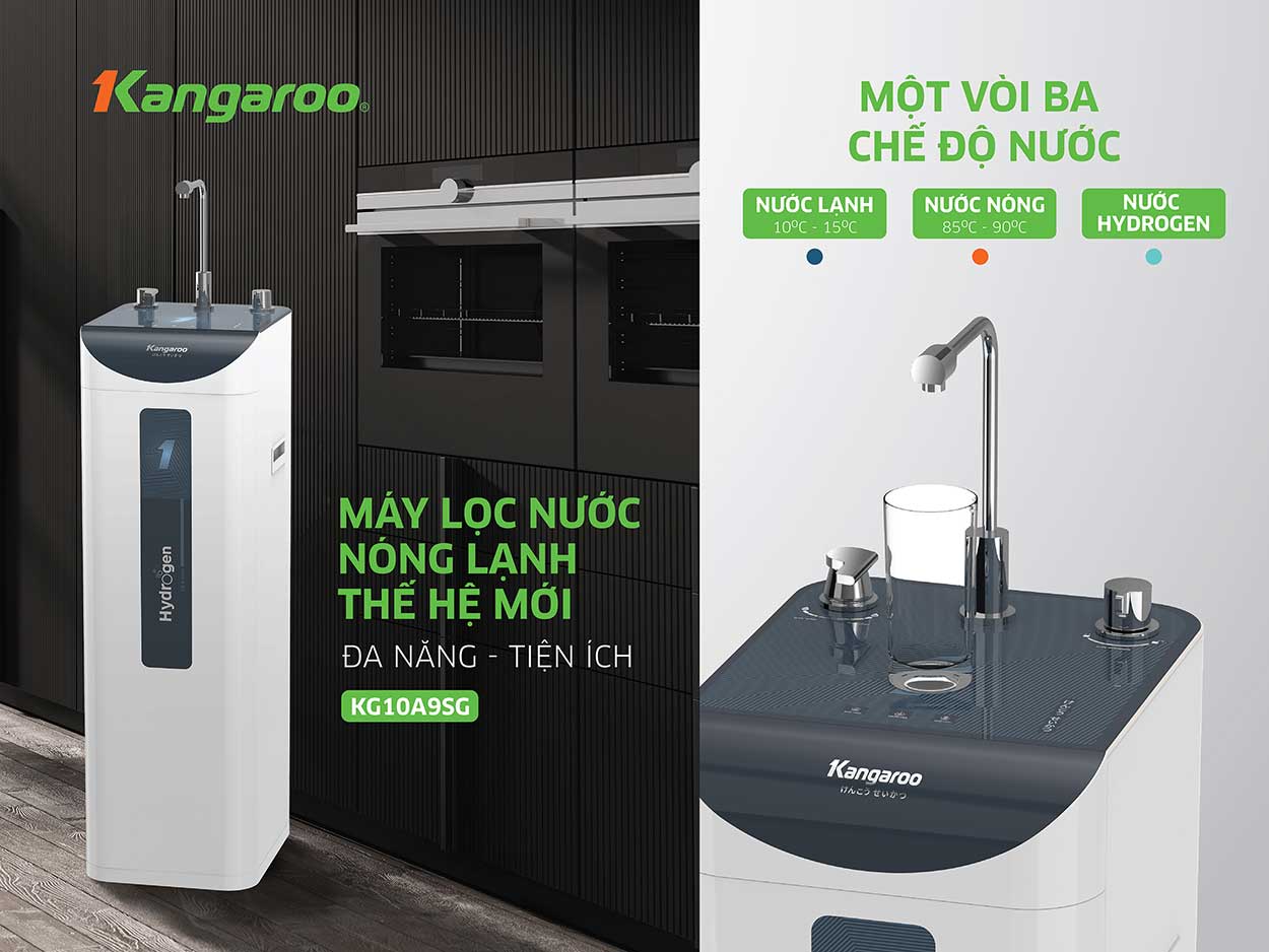 Máy lọc nước Slim Hydrogen tích hợp nóng lạnh KG10A9SG