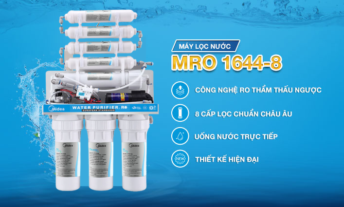 Máy lọc nước MRO Midea 1644-8 KV, 8 lõi, lắp âm tủ