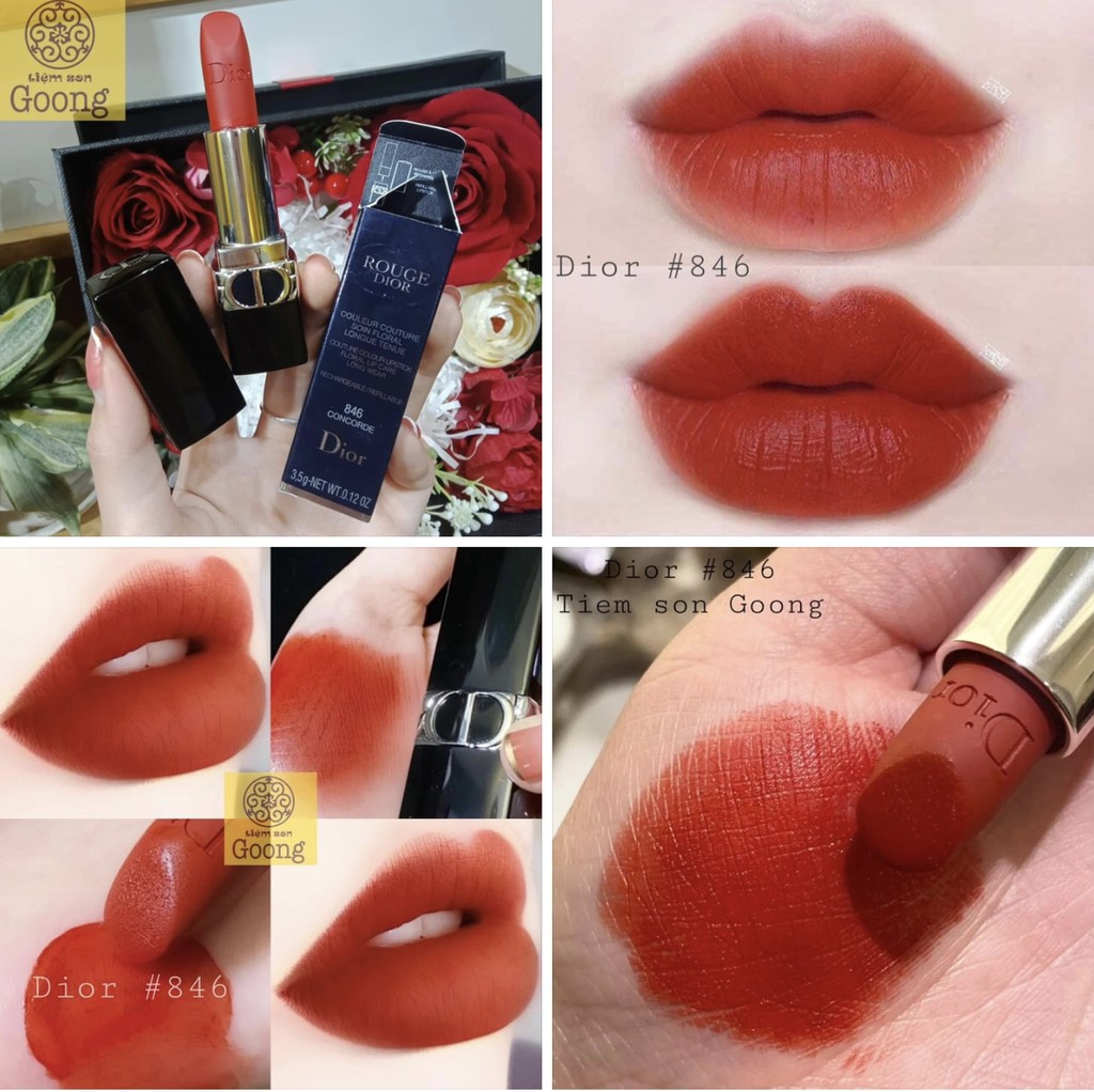 Swatch Dior 814 Brick red matte  Compare Rare Beauty Brave w KVD  Lolita II  YouTube