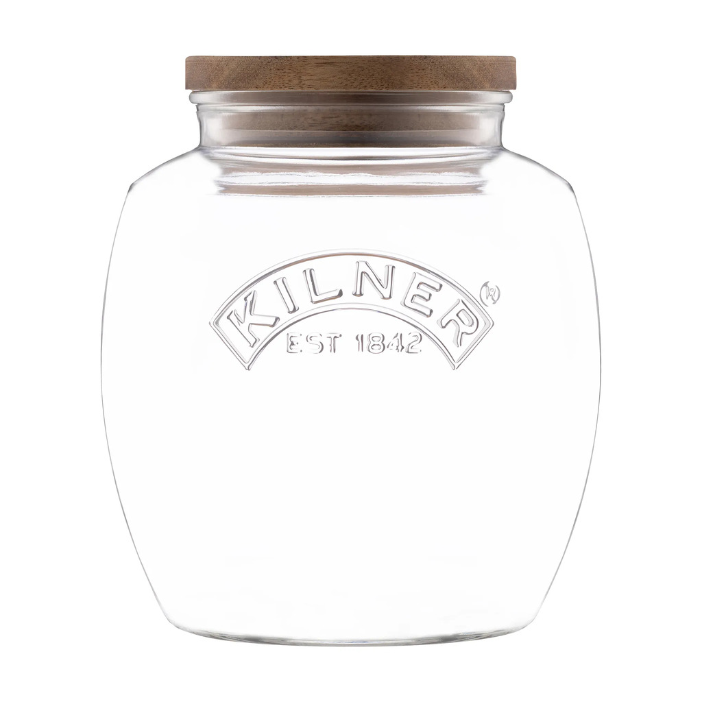 Kilner - Hũ thủy tinh bầu nắp gỗ Acacia