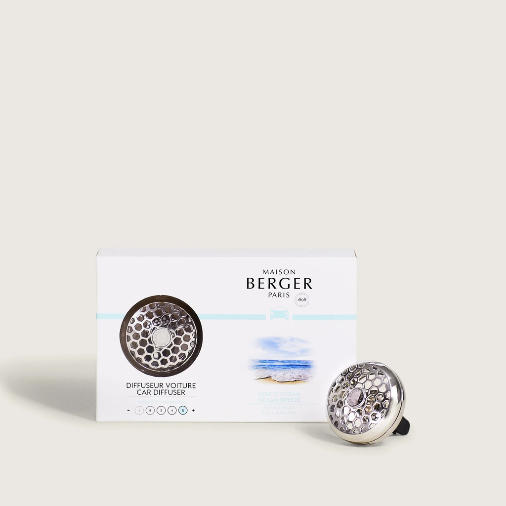 Maison Berger - Bộ kẹp tinh dầu xe hơi Ocean Breeze - 2 món