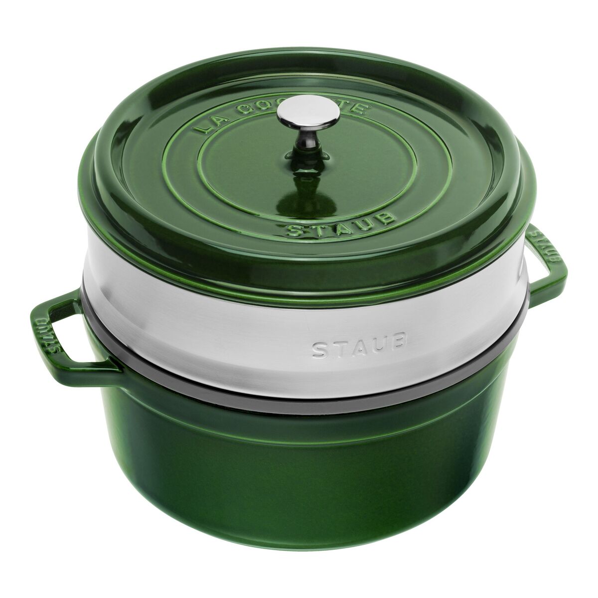 Staub - Nồi gang tròn kèm xửng hấp