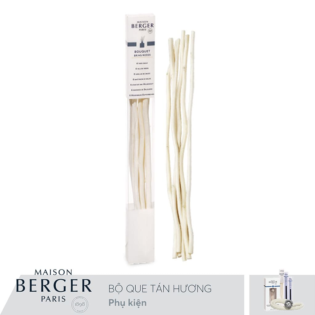 MAISON BERGER - Bộ que tán hương gỗ liễu - 27cm - 6 cái