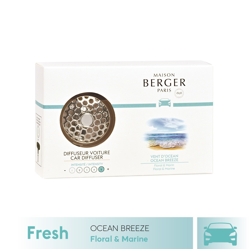 Maison Berger - Bộ kẹp tinh dầu xe hơi Ocean Breeze - 2 món