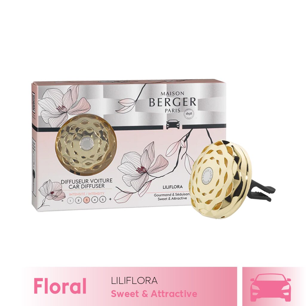 Maison Berger - Bộ kẹp tinh dầu xe hơi Bolero - 2 món