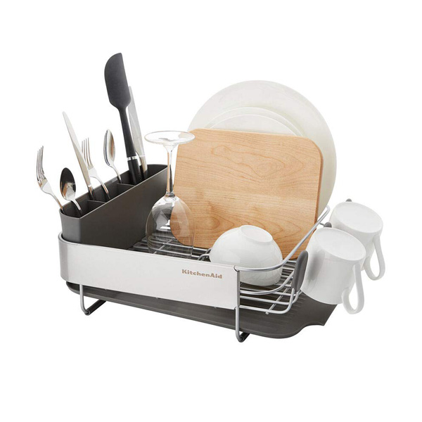 KitchenAid - Kệ chén đĩa bằng thép không gỉ Wrap Compact màu xám