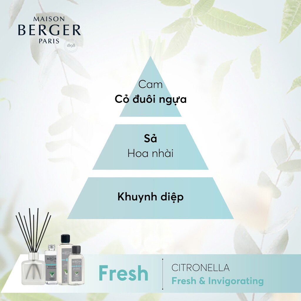 MAISON BERGER - Tinh dầu đèn xông hương Citronella Lampe - 500ml