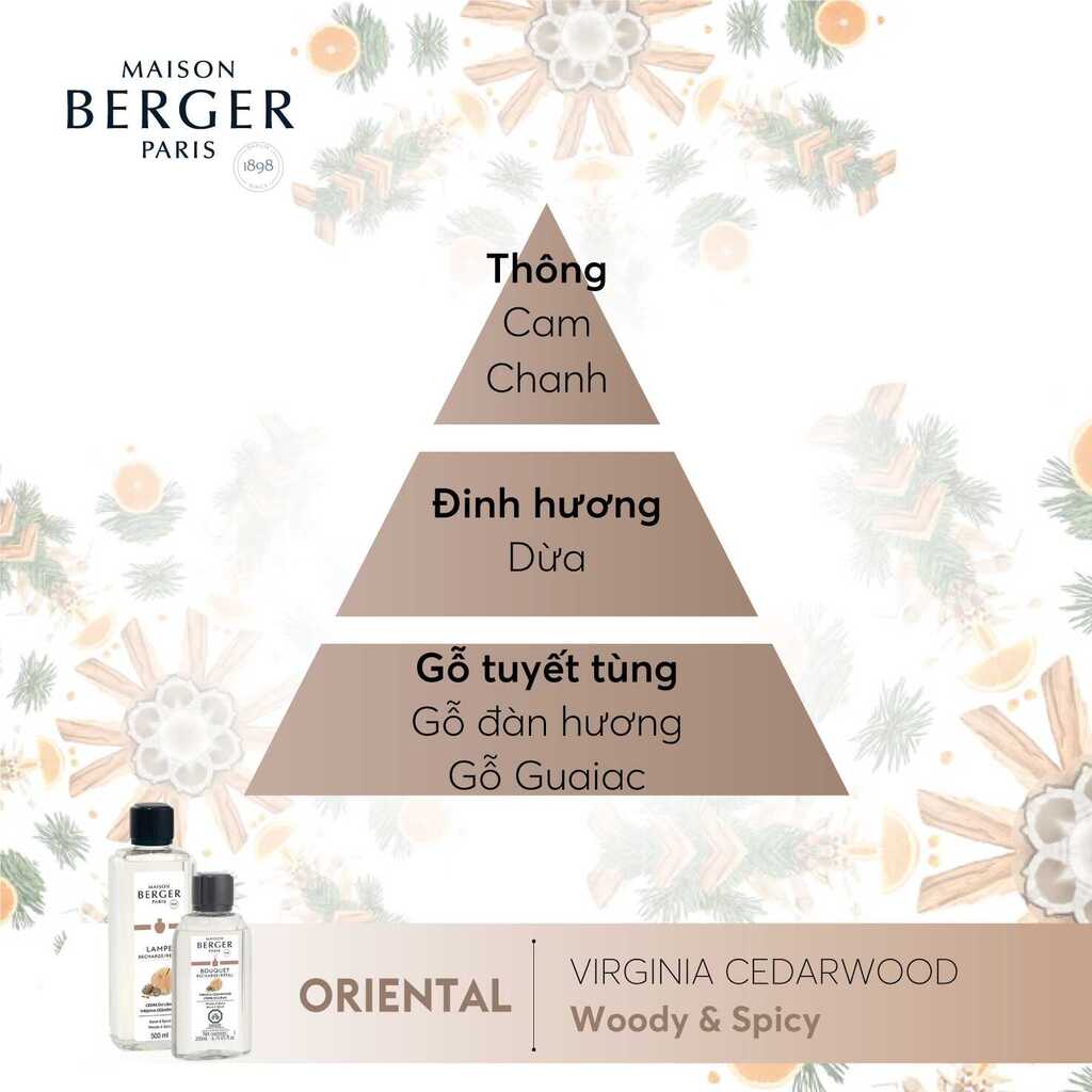 Maison Berger - Tinh dầu khuếch tán hương Virginia Cedarwood - 200ml