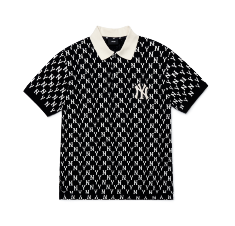 Áo thun Polo MLB Monogram All Over Collar New York Yankees [ 3LPQM1023-50BKS ]