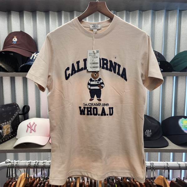 Áo WHOAU Steve Patch Tee Shirt Beige [ WHRAD2312U-01 ]