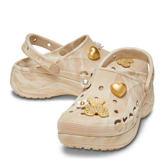 Dép Crocs Baya Platform Marbled Charm Clog [ 210328-2ZM ]