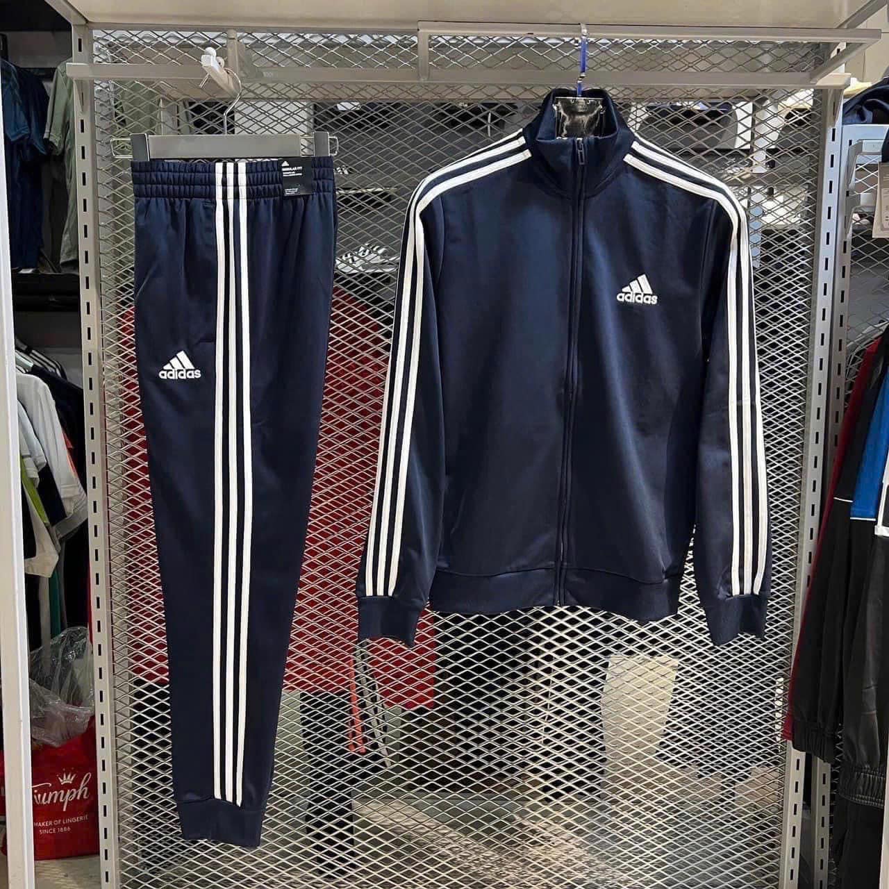 Set Quần Áo Adidas Primegreen Essentials 3-Stripes Track Navy Poly [ GK9658 ]