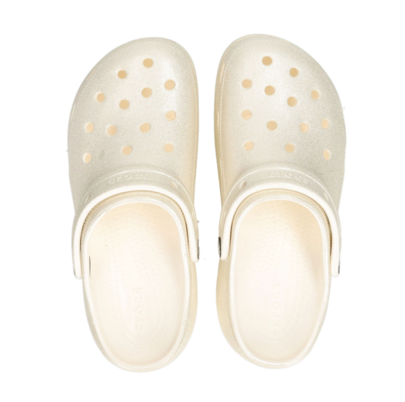 Dép Crocs Classic Platform Glitter Clog W Chalk Ivory [ 207241-0WV ]