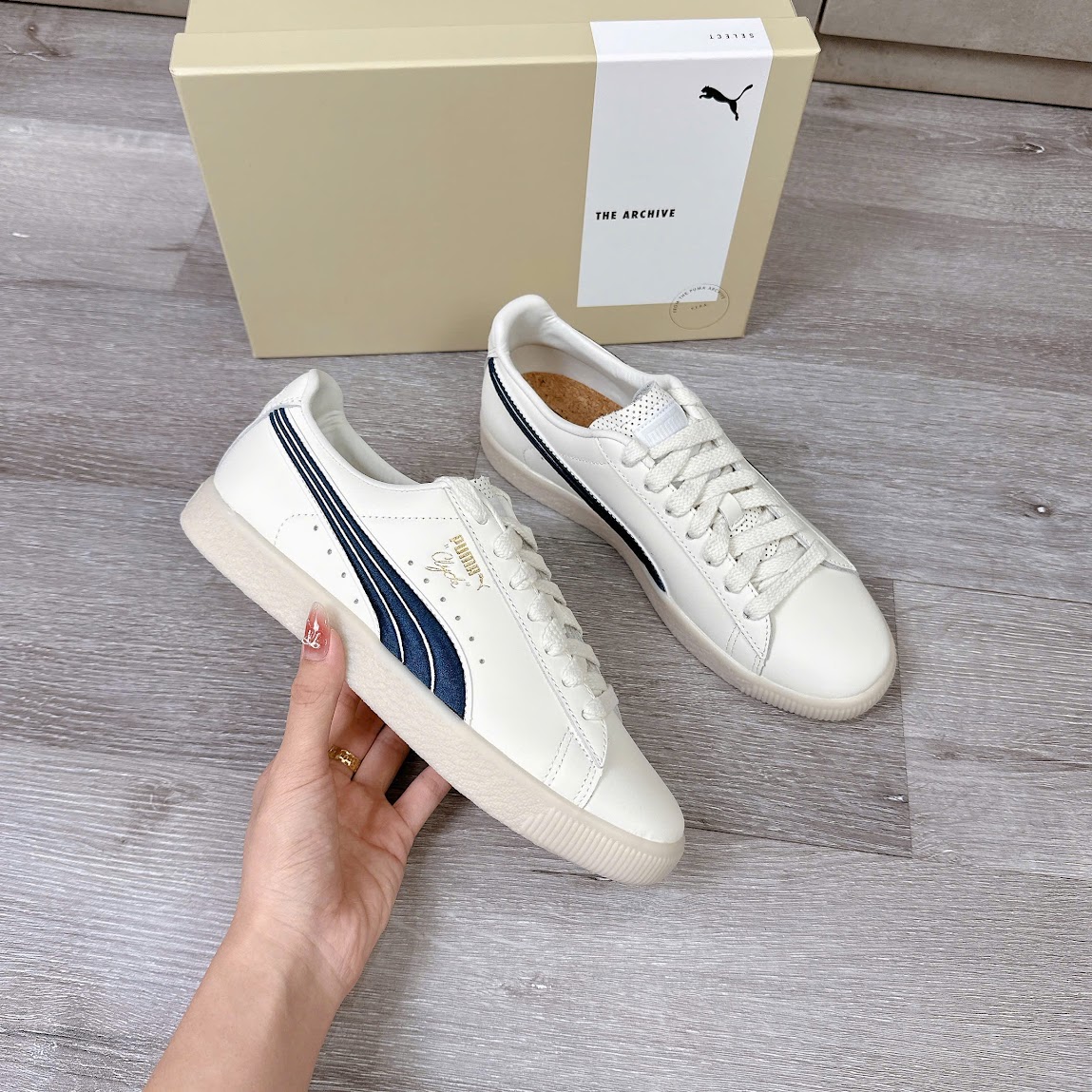 Giày Puma Clyde Warm White Parisian Night [ 398568-01 ]