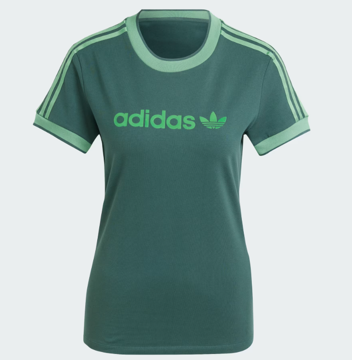 Áo Adidas Graphic Badge Slim 3-Stripes Green [ JJ1504 ]
