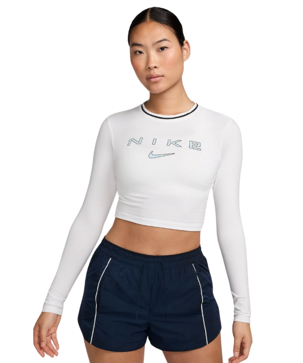 Áo Nike Sportswear Chill Knit Slim Long Sleeve Crop Graphic [ FZ2859-100 ]