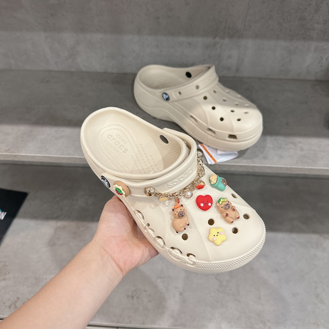 Giày Clog Crocs Baya Platform Winter White [ 208186-11S ]