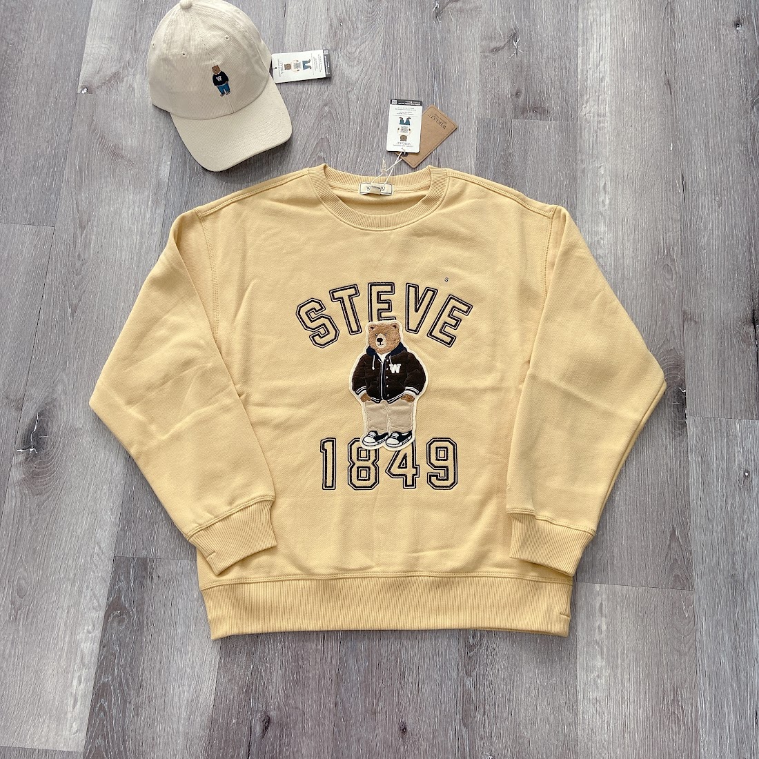 Áo Nỉ Whoau Steve 1849 Màu Be [ WHMWC4911U ]