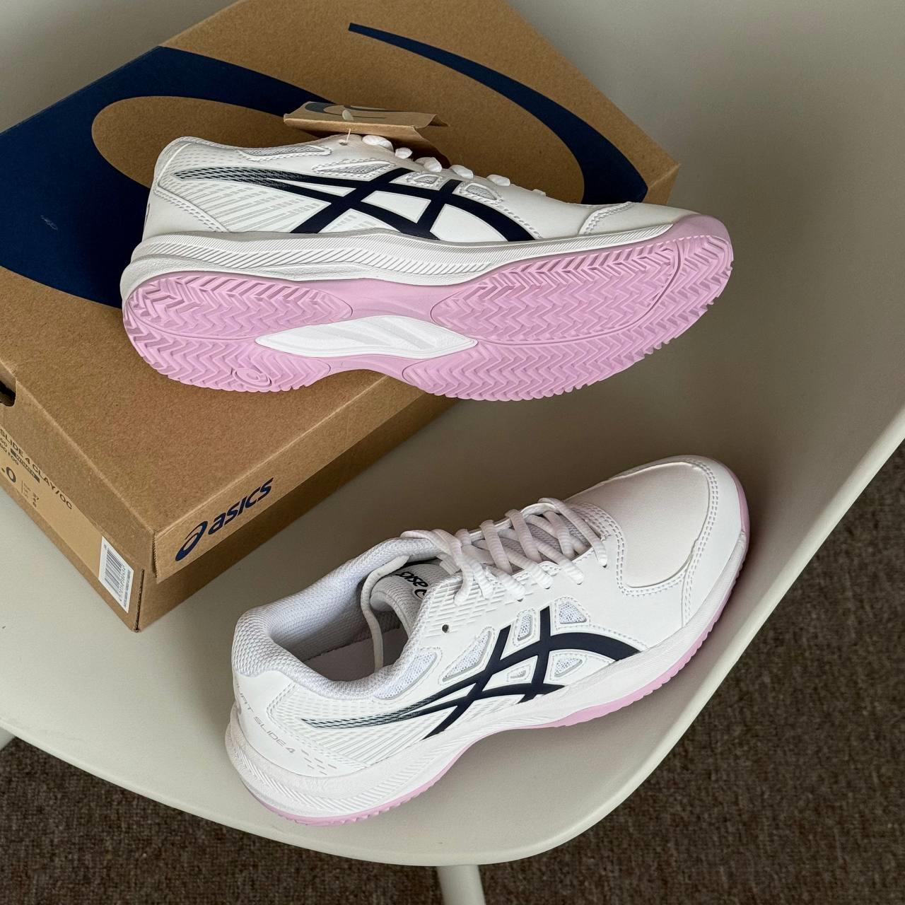 Giày Asics Court Slide 4 White Indigo Fog [ 1042A284 100 ]