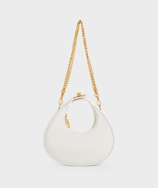 Túi Charles & Keith Mini Crescent Hobo Bag  Whiteb [ CK2-40270899 ]