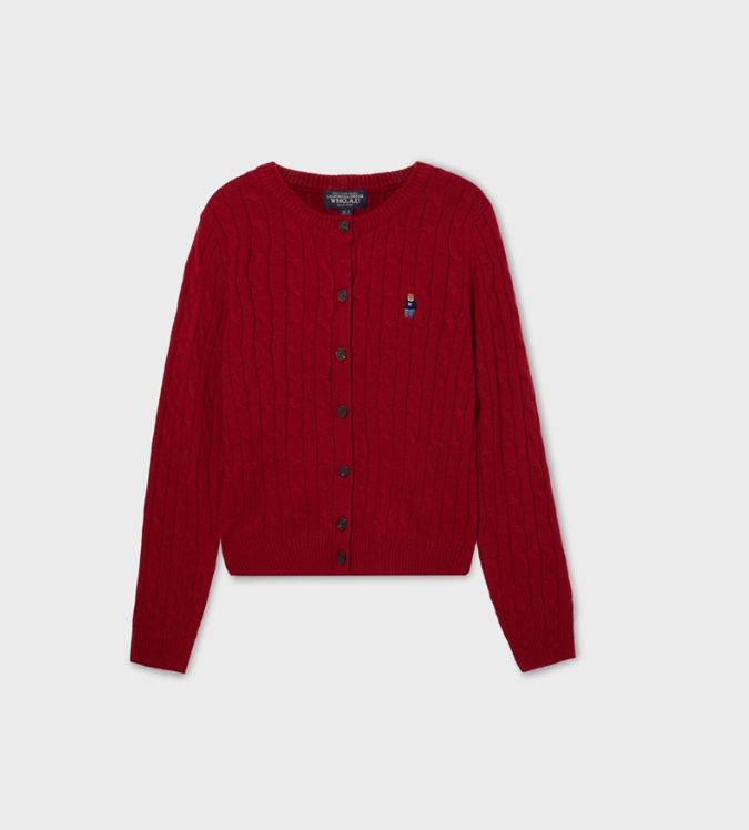 Áo WHOAU Steve Cable Cardigan Red [ WHCKF4901F-00 ]